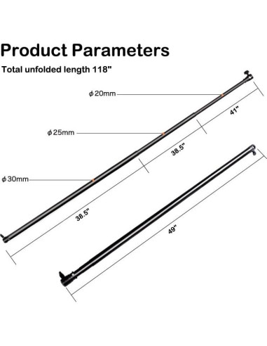 Soporte de Fondo Telescópico JORIXXY 3 Secciones 299.72 cm