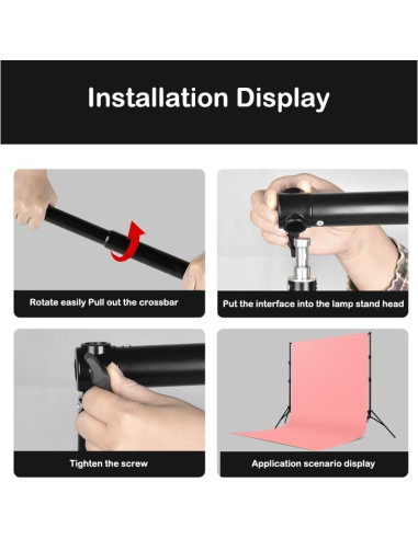 Soporte de Fondo Telescópico JORIXXY 3 Secciones 299.72 cm