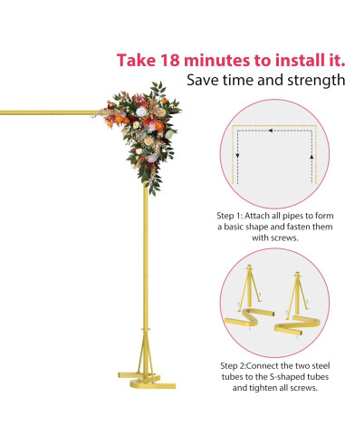 Soporte de Fondo Dorado Fogein 3.05m Metal Resistente