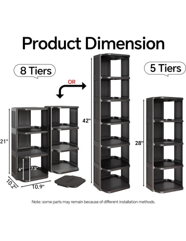 Estante Vertical para Zapatos Kitstorack 8 Niveles Ajustable