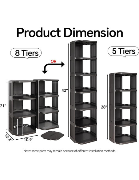 Estante Vertical para Zapatos Kitstorack 8 Niveles Ajustable