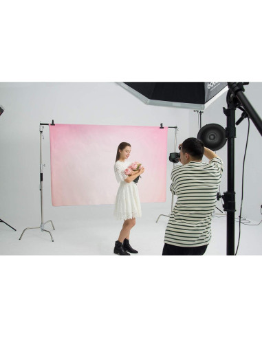 Fondo de Tela Microfibra Kate Rosa Claro 2.13m x 1.52m