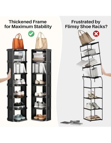 Estante Vertical para Zapatos Kitstorack 8 Niveles Ajustable