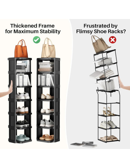 Estante Vertical para Zapatos Kitstorack 8 Niveles Ajustable