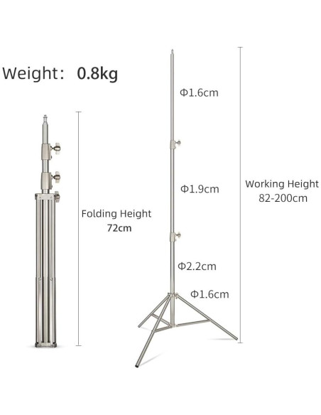 Soporte de Luz de Estudio AMBITFUL DSL-200 82-190 cm
