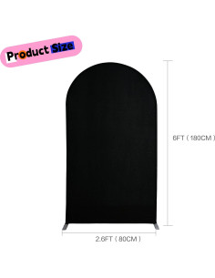 Cubierta de Arco de Boda Chiara 6FT Spandex Negra Doble Cara 2