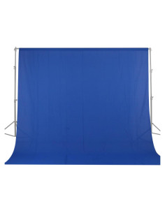 Cortina de Fondo Azul 3x6m Muselina 100% Algodón GSKAIWEN