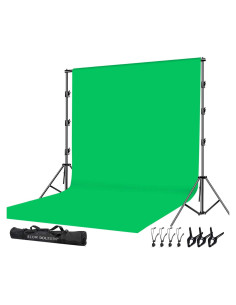 Kit de Soporte de Fondo SLOW DOLPHIN 10x10 pies + Pantalla Verde 3.66x3.05m