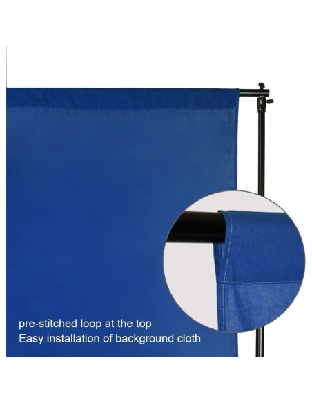 Cortina de Fondo Azul 3x6m Muselina 100% Algodón GSKAIWEN