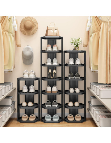 Estante Vertical para Zapatos Kitstorack 8 Niveles Ajustable