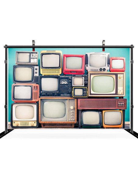 Fondo Retro de TV 4.5x3m CHNYWORK Microfibra Azul Menta
