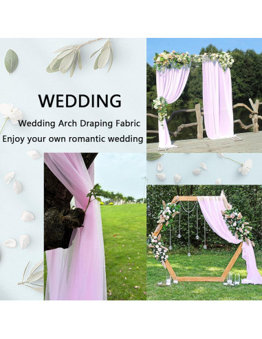 Tela Drapeada para Arco de Boda Bukani Rosa Claro 160x975 cm