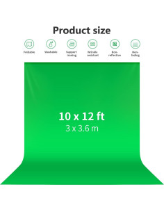 Fondo de Estudio Fotográfico Neewer 3x3.6m Verde Premium 2