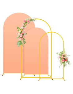 Juego de Soporte de Arco de Boda FUHSY 2 Piezas Durazno