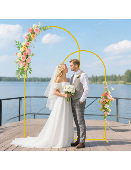 Juego de Soporte de Arco de Boda FUHSY 2 Piezas Durazno