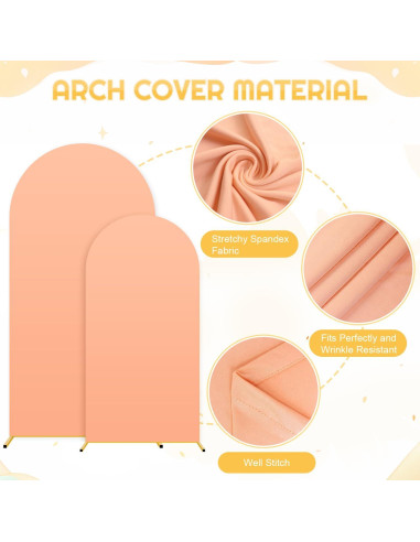 Juego de Soporte de Arco de Boda FUHSY 2 Piezas Durazno