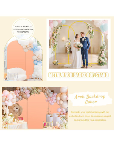 Juego de Soporte de Arco de Boda FUHSY 2 Piezas Durazno