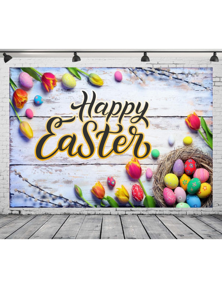 Backdrop Feliz Día de Pascua 208x150 cm DePhoto Vinilo