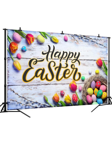 Backdrop Feliz Día de Pascua 208x150 cm DePhoto Vinilo