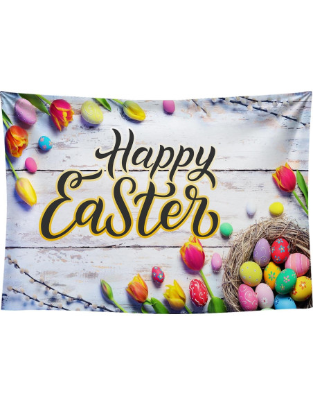 Backdrop Feliz Día de Pascua 208x150 cm DePhoto Vinilo