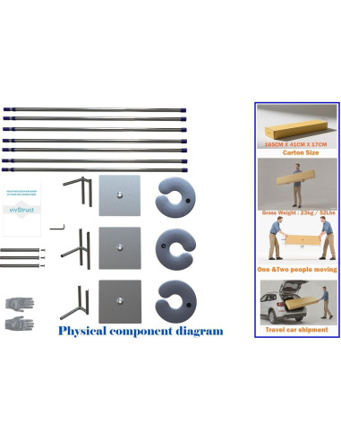 Soporte de Fondo Portátil Ajustable VivStruct 10x6m Doble Barra