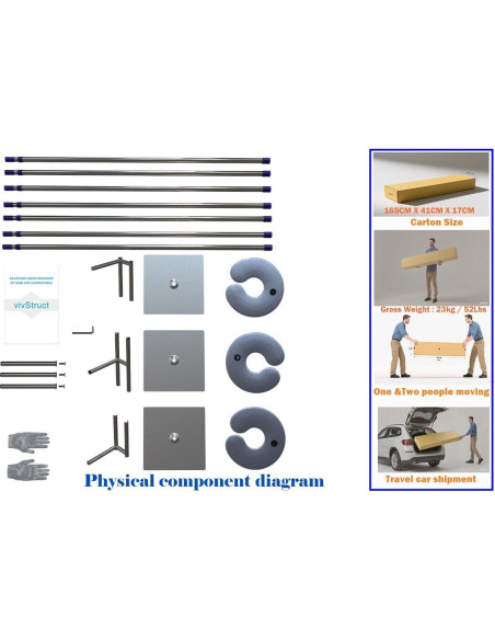 Soporte de Fondo Portátil Ajustable VivStruct 10x6m Doble Barra