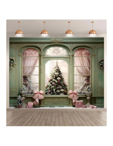 Fondo de Fotografía Navideño Rosa 210x150cm Vinilo MIXIANG