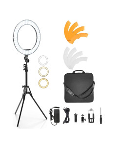 Anillo de Luz LED IVISII 19" con Soporte y Adaptador 55W