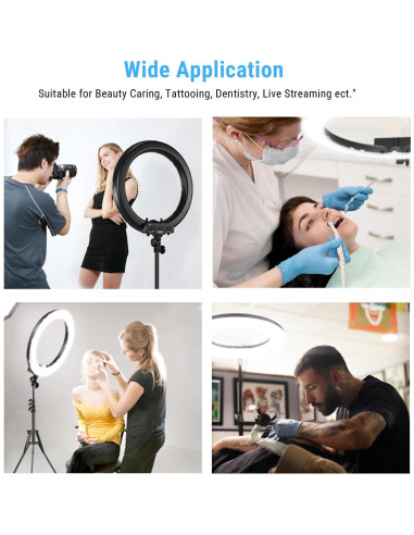 Anillo de Luz LED IVISII 19" con Soporte y Adaptador 55W