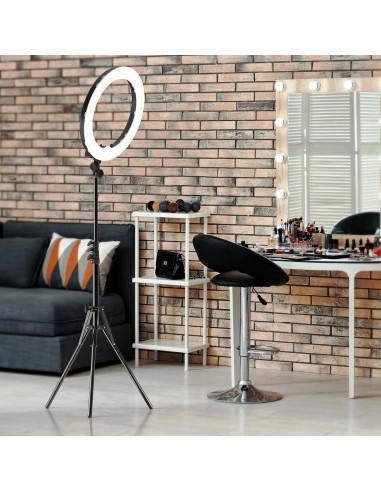 Anillo de Luz LED IVISII 19" con Soporte y Adaptador 55W