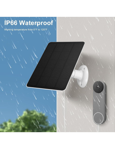 Cargador Solar 10W FOSA para Timbre Google Nest y Video