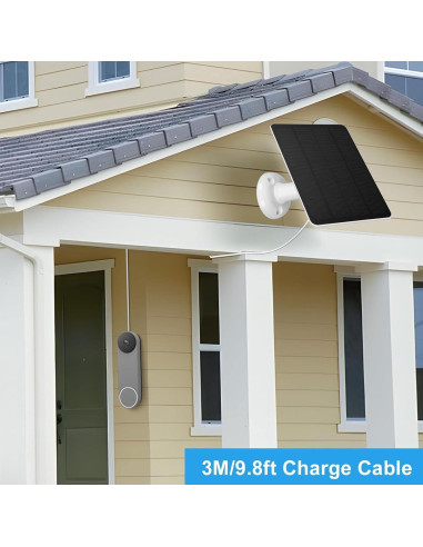 Cargador Solar 10W FOSA para Timbre Google Nest y Video