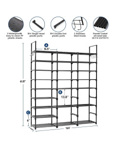 Estante para Zapatos Mavivegue 9 Niveles - Soporta 50-55 Pares 2
