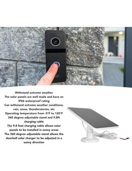 Cargador Solar 10W FOSA para Timbre Google Nest y Video