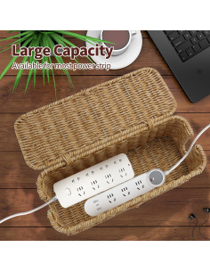 Caja Organizadora de Cables Allhercom Natural 33x13x13 cm 2