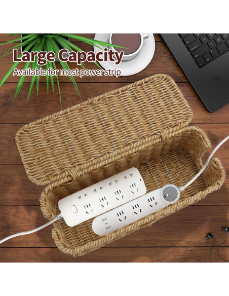 Caja Organizadora de Cables Allhercom Natural 33x13x13 cm