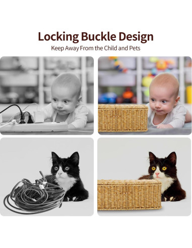 Caja Organizadora de Cables Allhercom Natural 33x13x13 cm