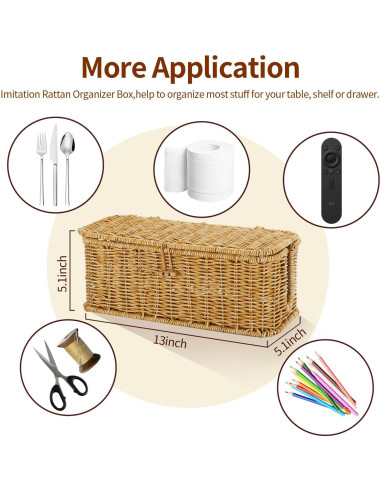 Caja Organizadora de Cables Allhercom Natural 33x13x13 cm