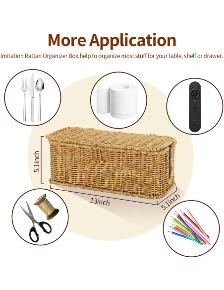 Caja Organizadora de Cables Allhercom Natural 33x13x13 cm