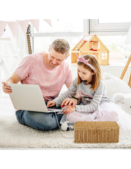 Caja Organizadora de Cables Allhercom Natural 33x13x13 cm