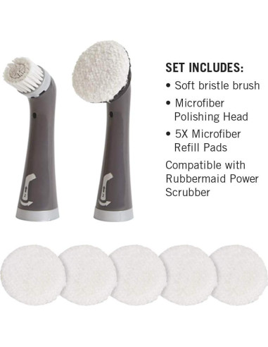 Cabezal de cerdas suaves Rubbermaid Reveal con 6 almohadillas