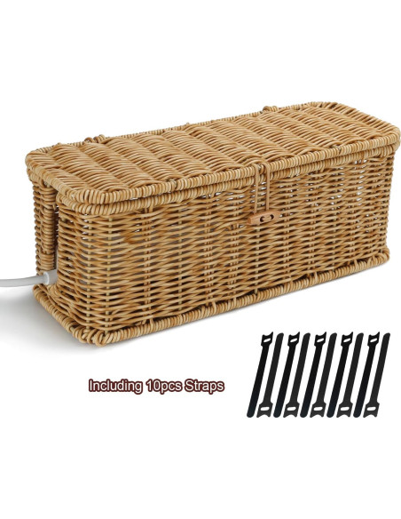 Caja Organizadora de Cables Allhercom Natural 33x13x13 cm