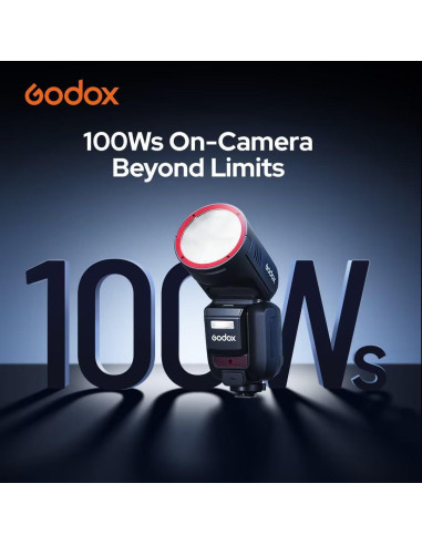 Flash Godox V100N para Cámara Nikon, 100Ws, Pantalla Táctil