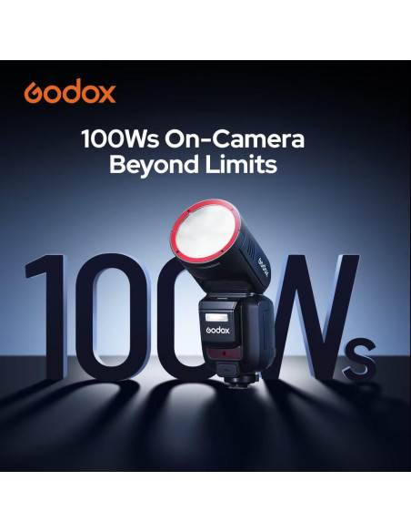 Flash Godox V100N para Cámara Nikon, 100Ws, Pantalla Táctil