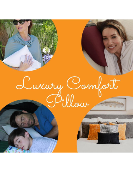 Almohada de Viaje Happyluxe Odyssey 43x33 cm Rojo Cabernet