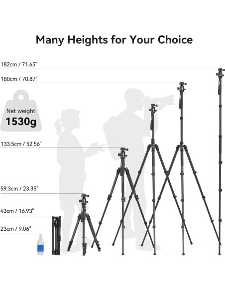Trípode y Monopie SmallRig 180 cm Aluminio 15 kg Ajustable
