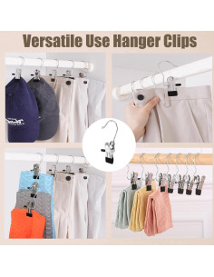 Perchas para Pantalones WAYDA, 10 Clips Ahorra Espacio Metal 2