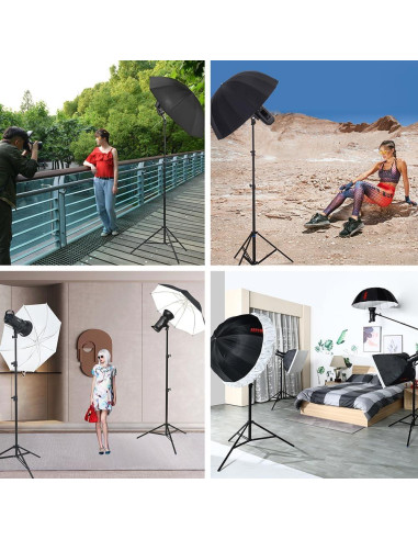 Paraguas Reflectante JINBEI S-38 100cm Negro Plateado