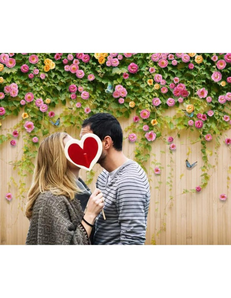 Fondo de Fotografía Vinilo 3x2.5m Nihilar Flores Rosa