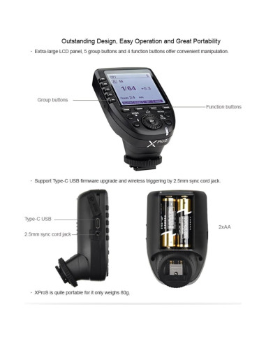 Disparador Inalámbrico TTL Godox Xpro-S para Cámaras Sony